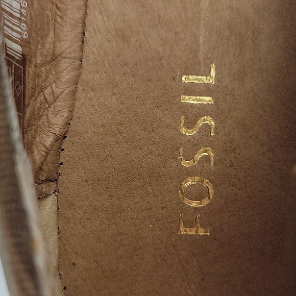 Fossil Burnished Leather Ballet Flats with Owl Charms Bronze Size 7 - Picture 12 of 12